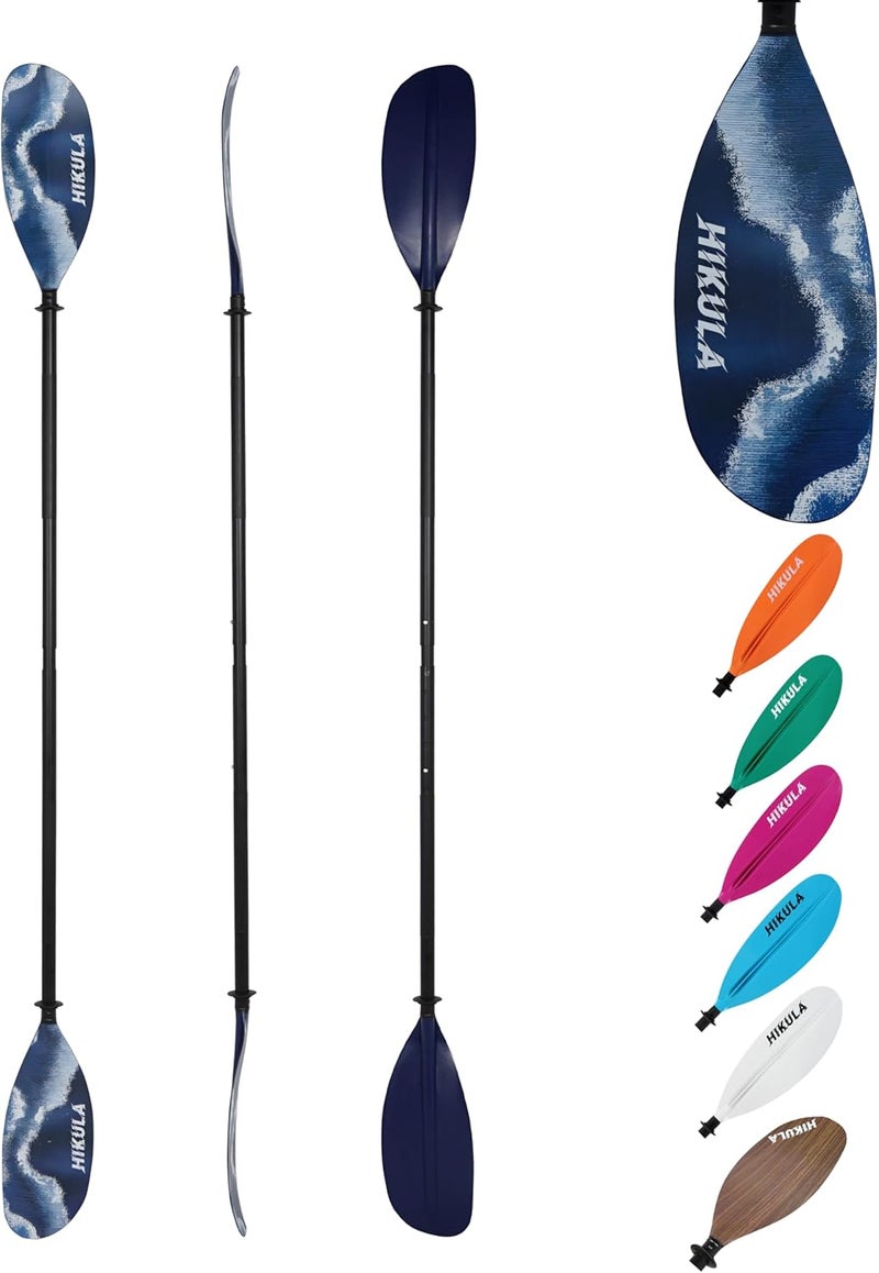 HIKULA Kayak Paddles Aluminum Shaft Paddle with Nylon Blades, Floating Adjustable Kayaking Oars, 3 Piece, 220-240cm/86-94 Inches,Black/Rose/Teal - Image 1